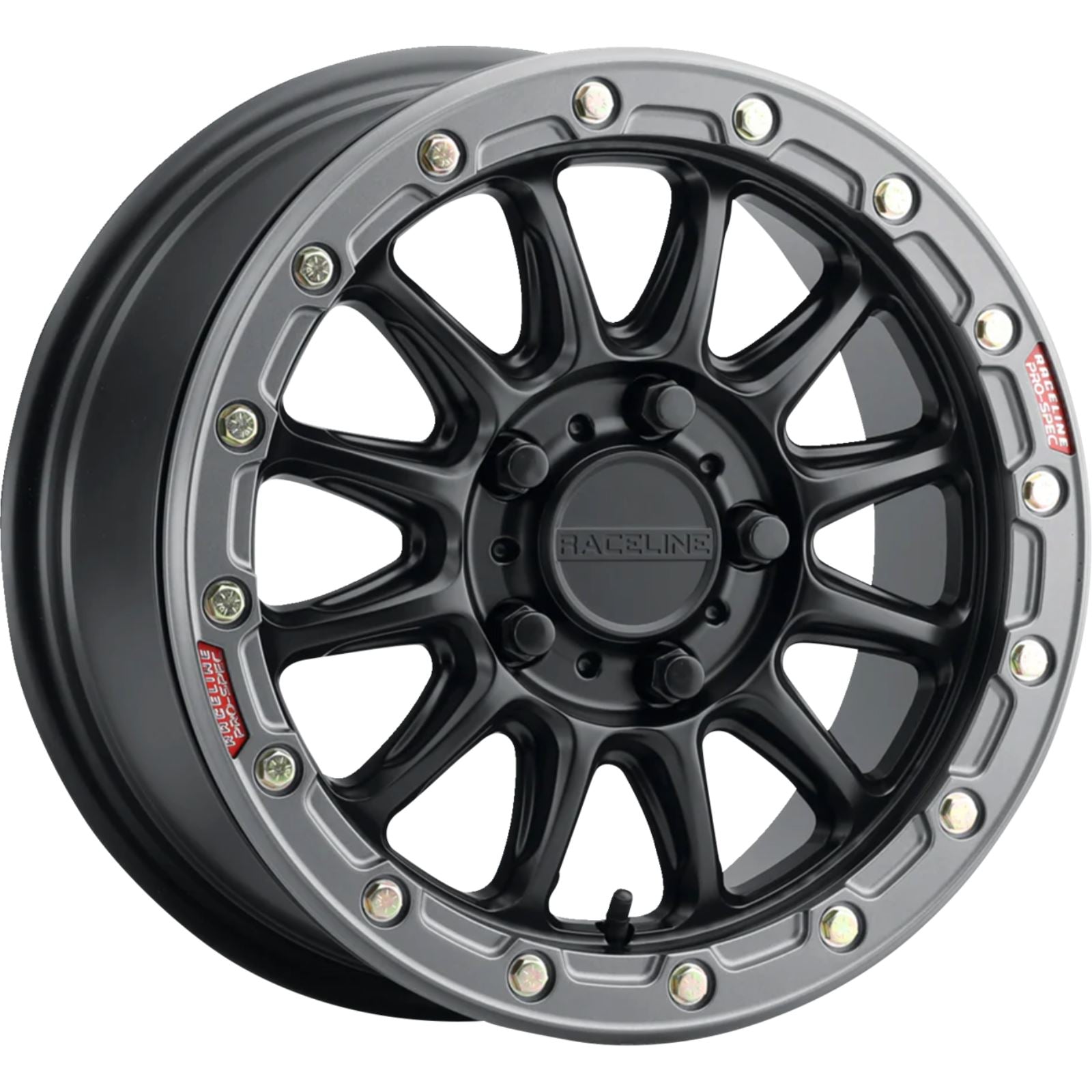 Raceline Wheel - Alpha - Front/Rear - Black/with Gun Metal Ring A14BG-51012+25_1388435