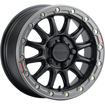 Raceline Wheel - Alpha - Front/Rear - Black/with Gun Metal Ring A14BG-51012+25_1388435