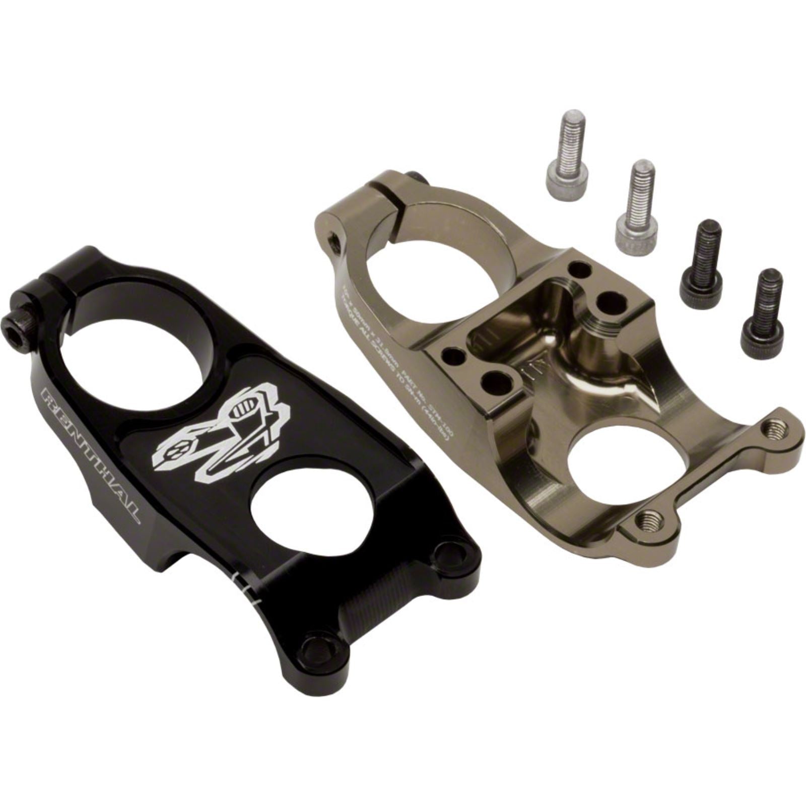Renthal Duo Stem - 50mm - 31.8 Clamp +/-10 - 1 1/8" - Aluminum - Black/Gold [MPN: STM100-BKAG]_1433508