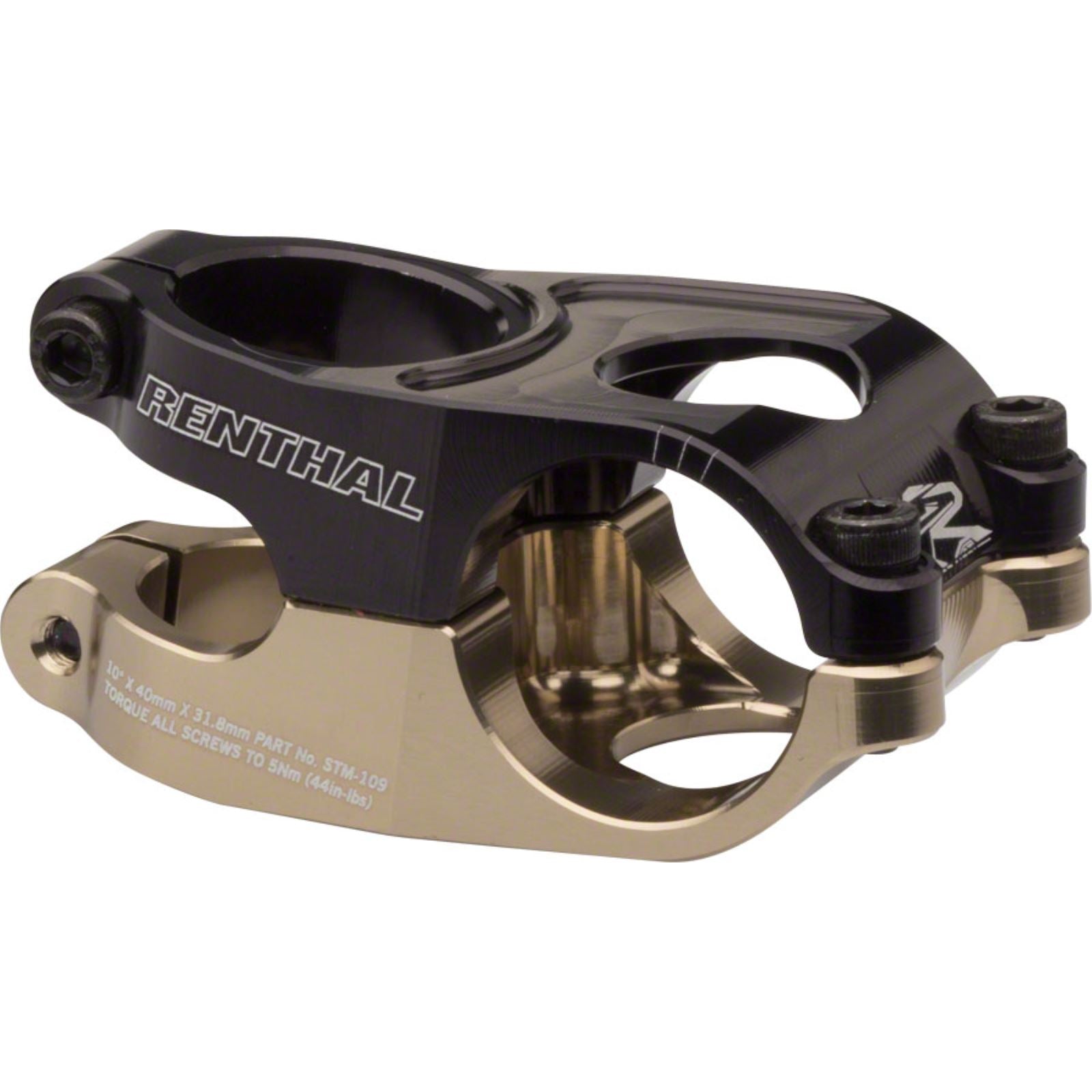 Renthal Duo Stem - 40mm - 31.8 Clamp +/-10 - 1 1/8" - Aluminum - Black/Gold [MPN: STM109-BKAG]_1433509