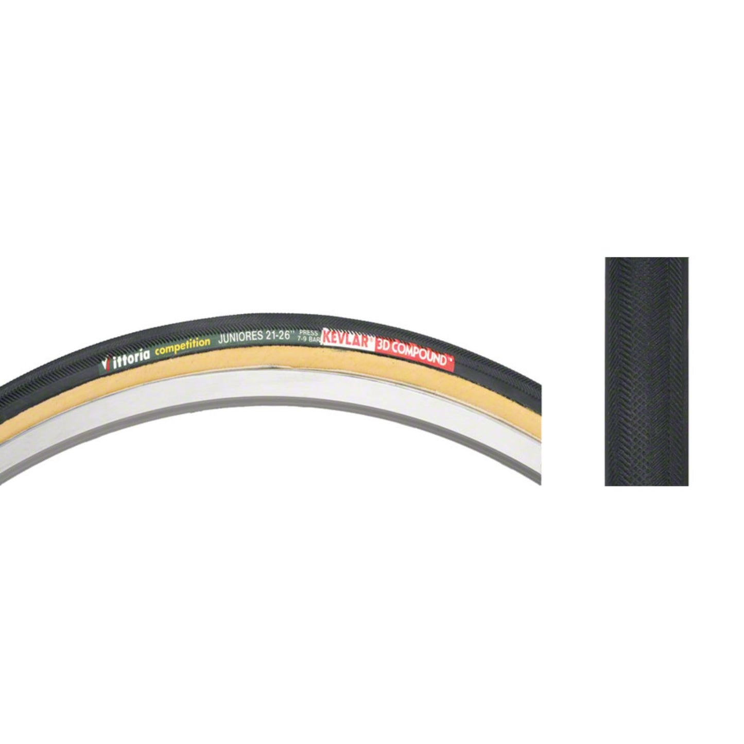 Vittoria Juniores Tire - 650c x 21, Tubular, Folding, Black/Tan [MPN: 1111J60921411TG]_1436563