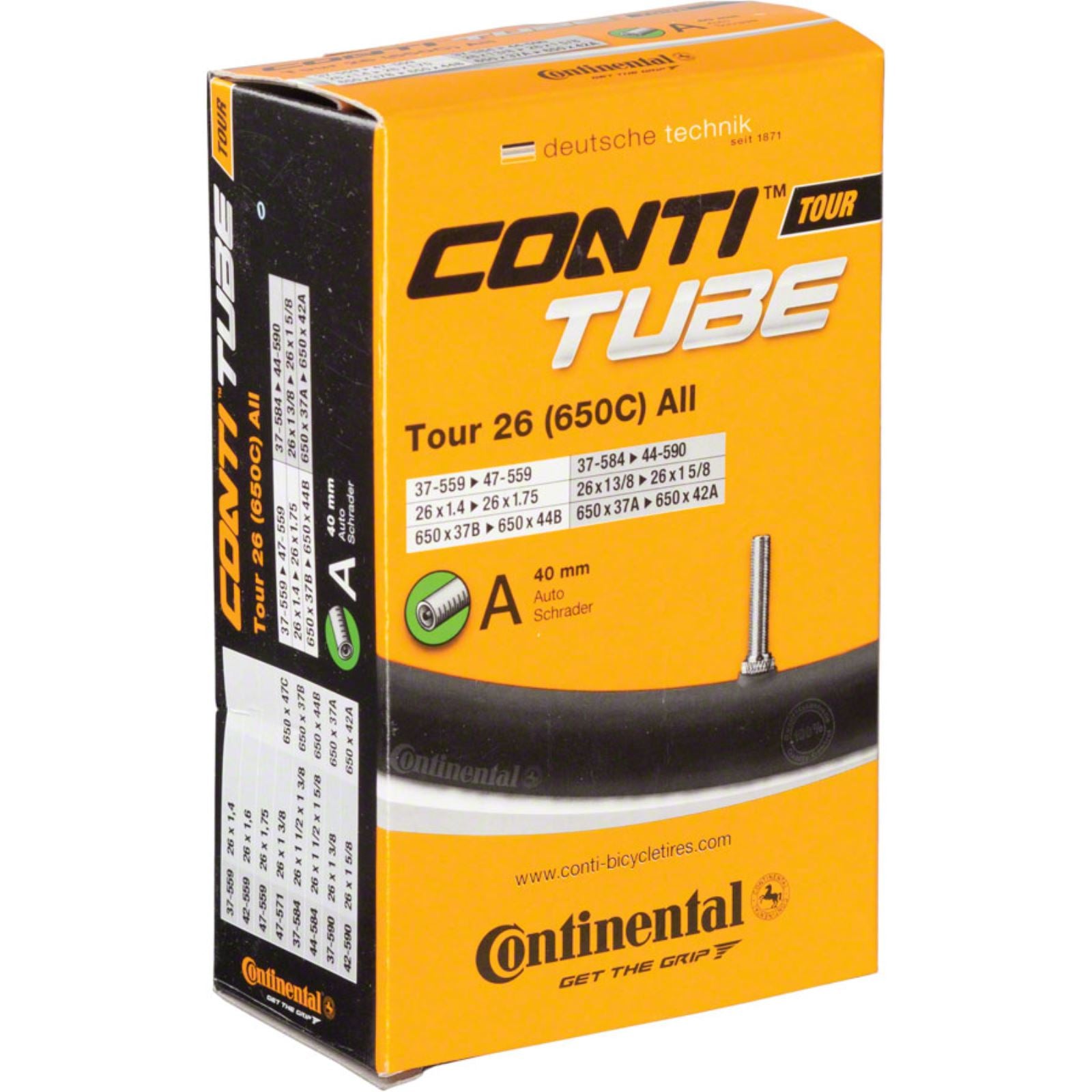 Continental Tire - Bicycle Standard Tube - 26 x 1.4 - 1.75, 40mm Schrader Valve [MPN: C1500376]_1410065