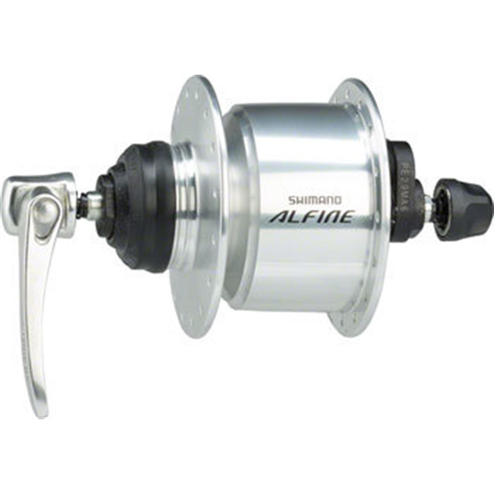 Shimano Dynamo Front Hub - QR x 100mm - Center-Lock - Silver - Alfine DH-S501  [MPN: EDHS501BS]_1403662