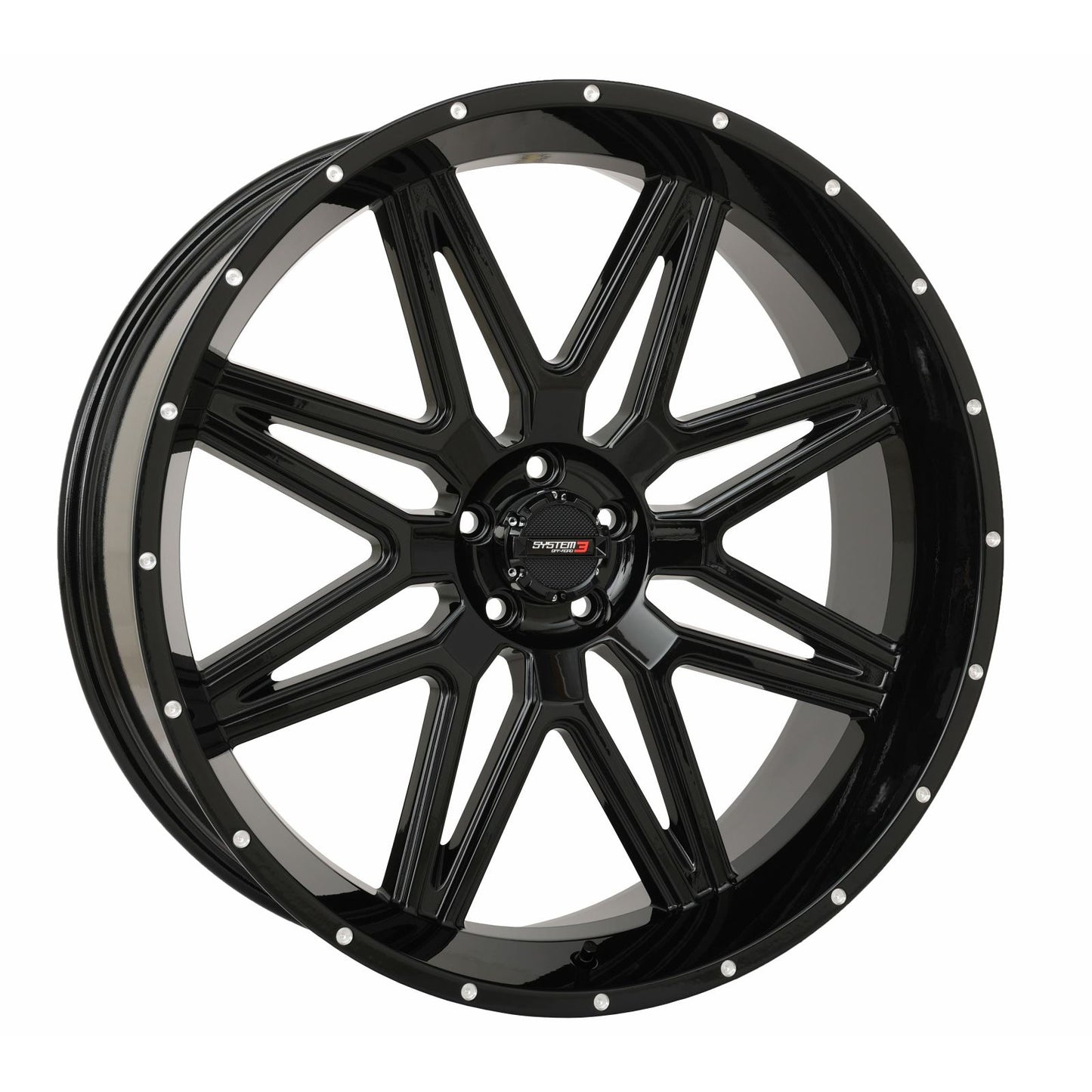 System 3 ST7 Wheel - 24X9 5+4 (0mm) 5/4.5 - Gloss Black 24S3-7155_1403763