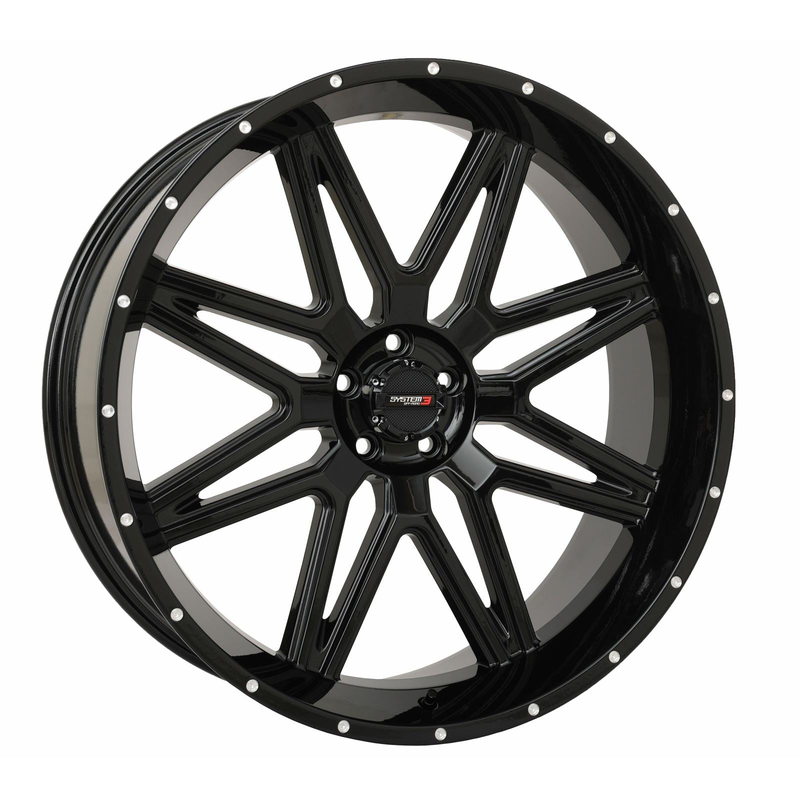 System 3 ST7 Wheel - 24X9 5+4 (0mm) 5/4.5 - Gloss Black 24S3-7155_1403763