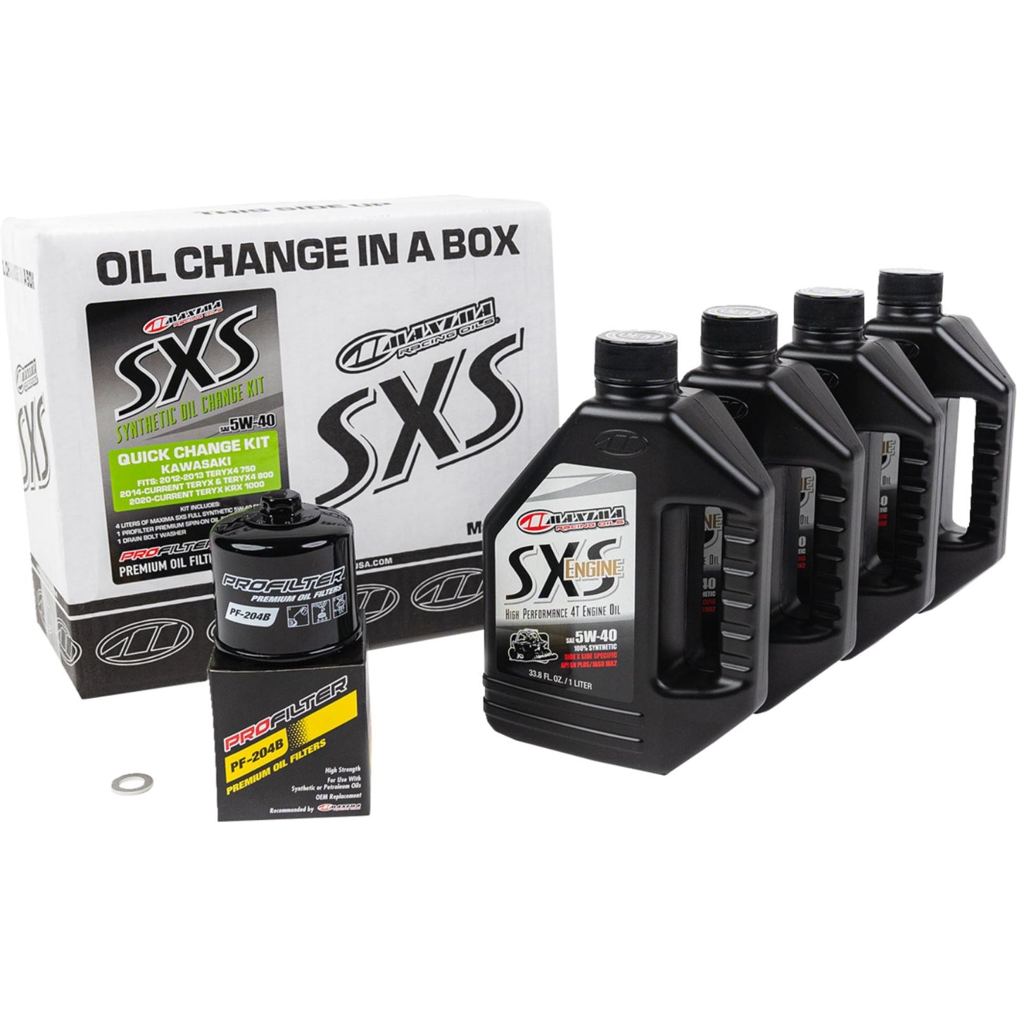 Maxima SXS Synthetic Oil Change Kit for Kawasaki Teryx - 5W40 [MPN: 90-469013-KRX]_1403896