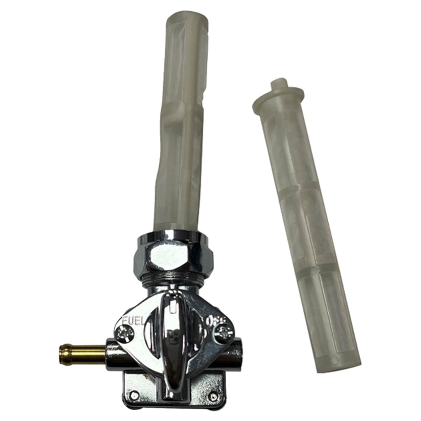 Drag Specialties Petcock - Vacuum - Left Outlet - Chrome 0705-0555_1782493
