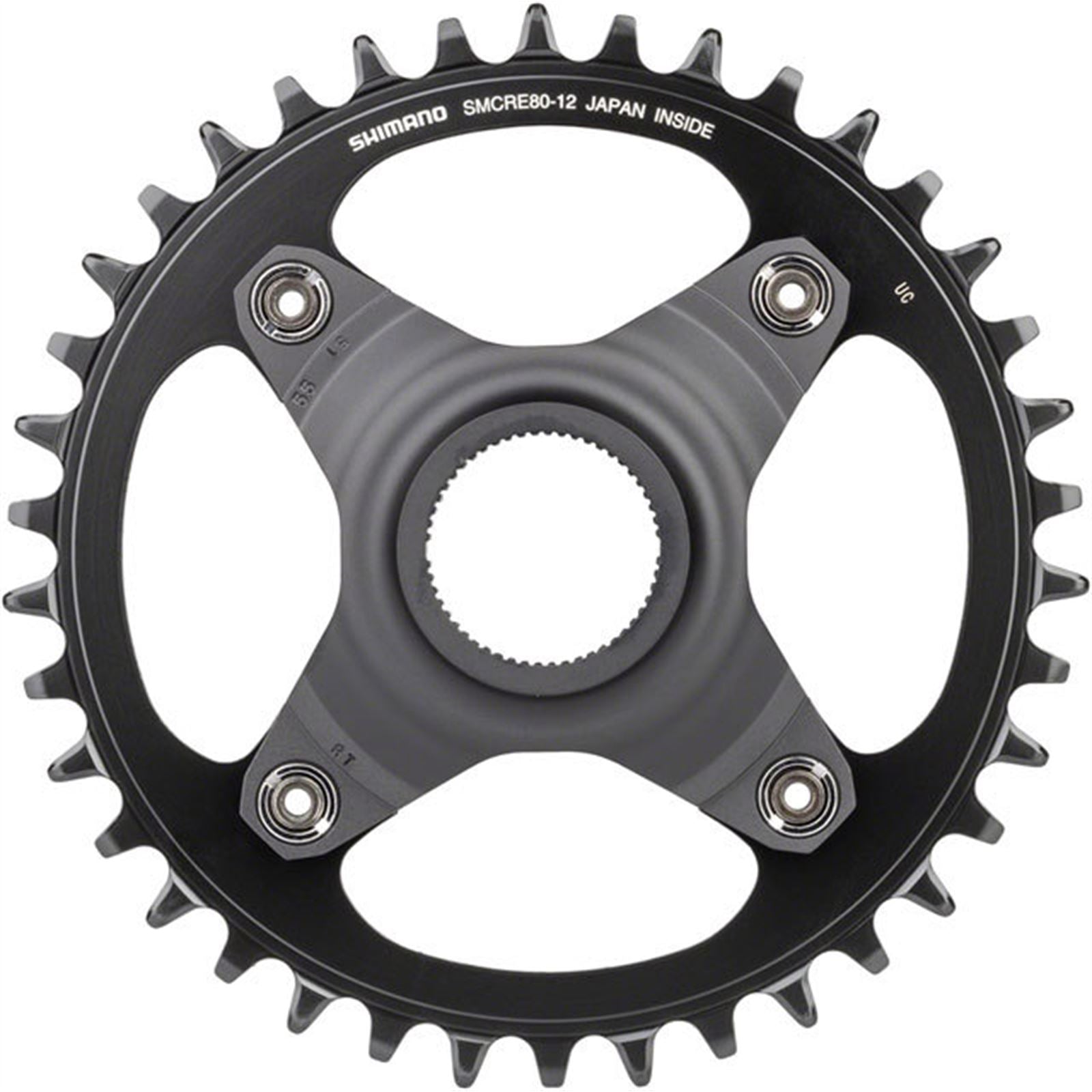 Shimano STEPS SM-CRE80-12-B Chainring - 38T Without Chainguard, Black [MPN: ISMCRE8012B55A8XL]_1403523