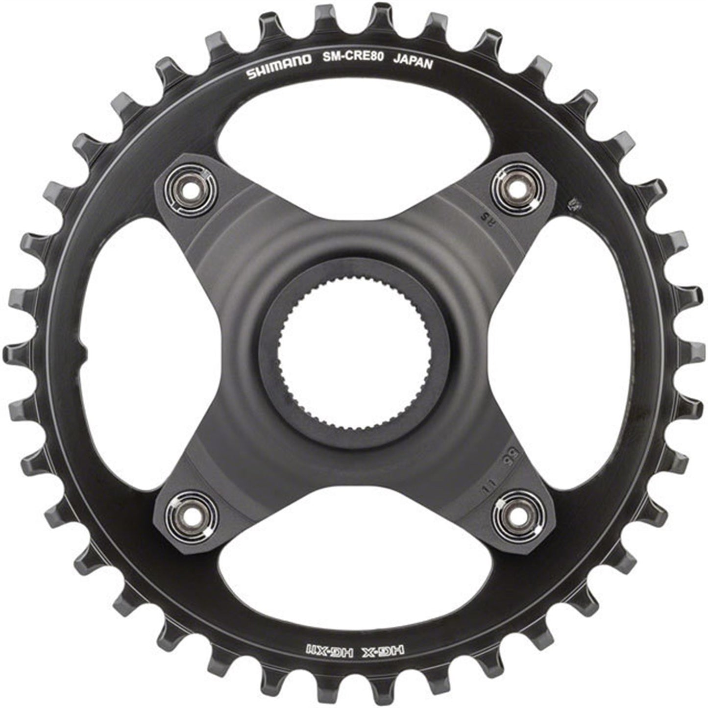 Shimano STEPS SM-CRE80-B Chainring - 38T Without Chainguard, Black [MPN: ISMCRE80B55A8XL]_1403528