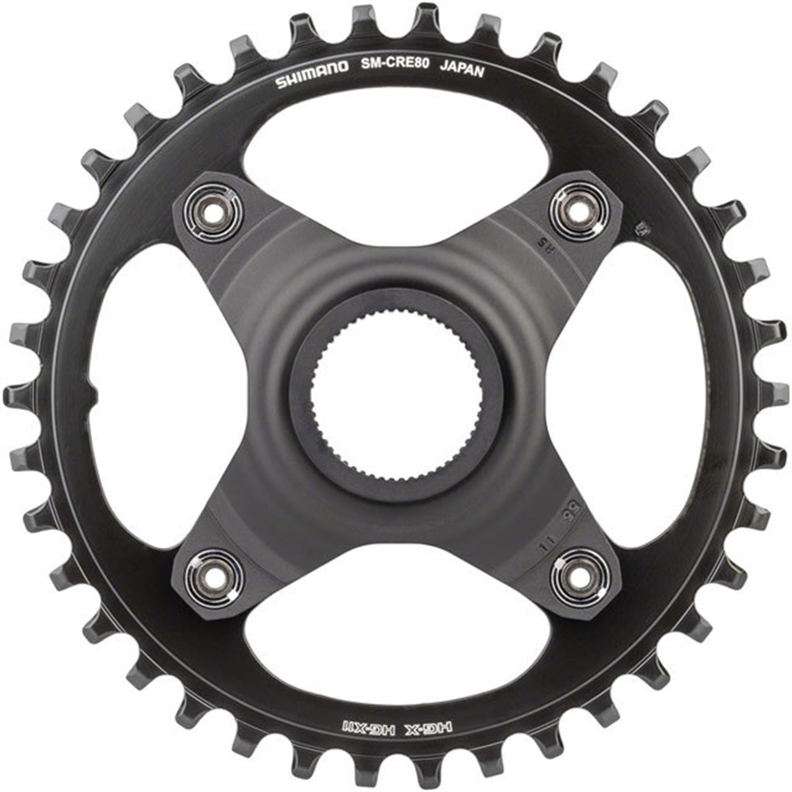 Shimano STEPS SM-CRE80-B Chainring - 38T Without Chainguard, Black [MPN: ISMCRE80B55A8XL]_1403528