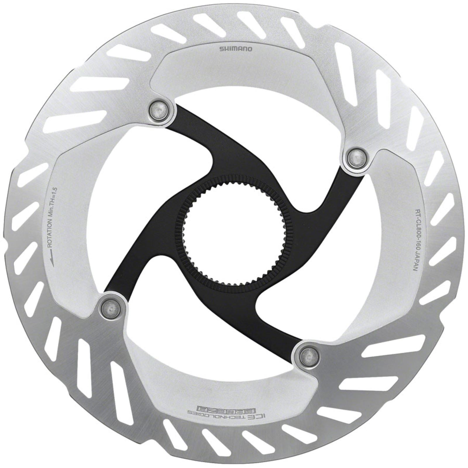 Shimano Disc Brake Rotor with Lockring - 160mm - CenterLock - Silver [MPN: IRTCL800SI]_1415190