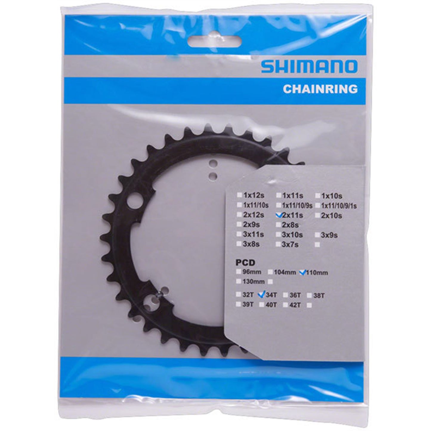 Shimano FC-RS510 Chainring - 34t, Asymmetric 110mm BCD, Black, MS [MPN: Y1WF34000]_1403514