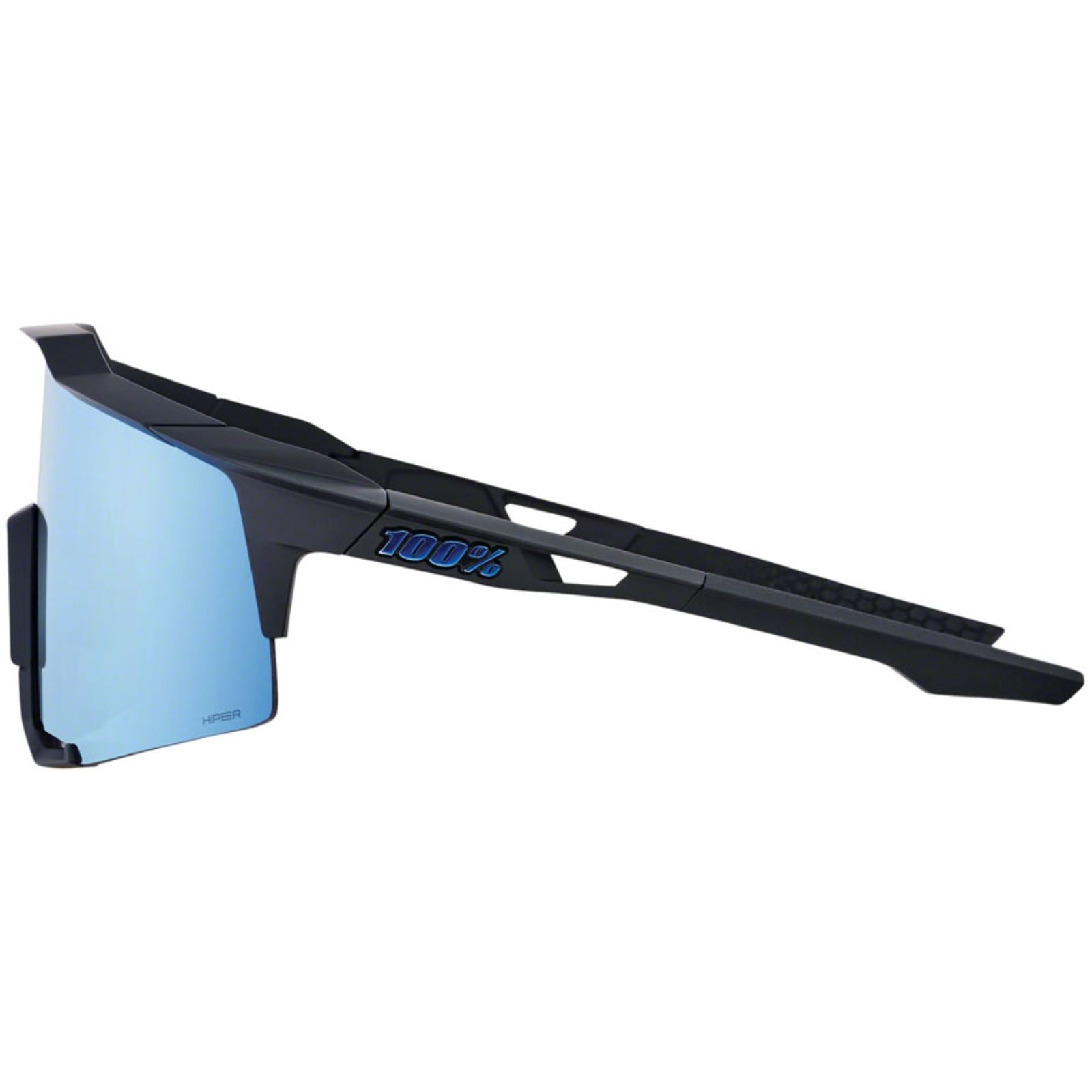 100% Speedcraft Sunglasses - Matte Black - HiPER Blue Mirror Lens 60007-00004_1417255