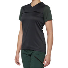 100% Women's Ridecamp Jersey - Short Sleeve - Charcoal/Green_1420640
