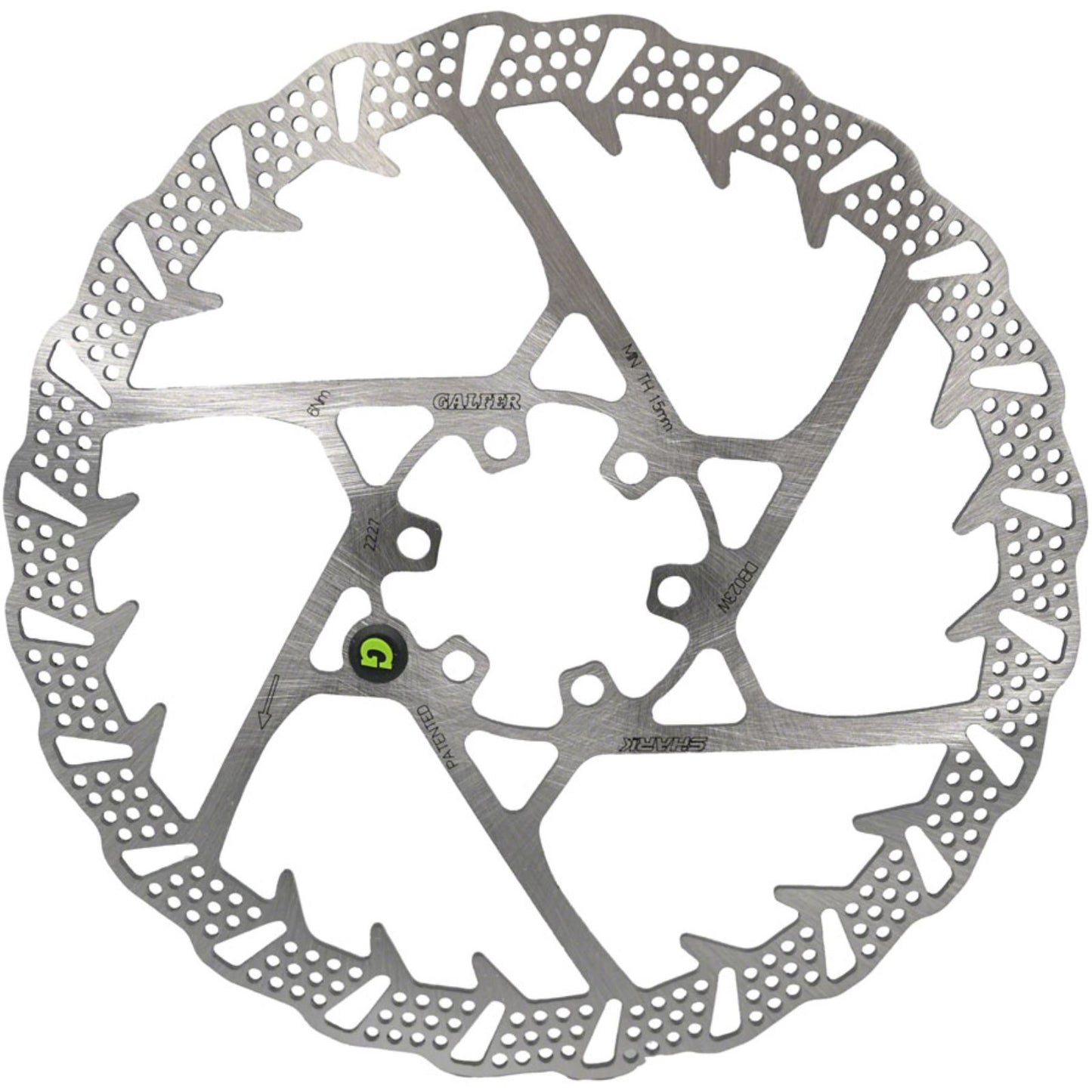 Galfer Shark Disc Brake Rotor - 180mm x 2.0mm - 6-Bolt [MPN: DB023W2]_1414991