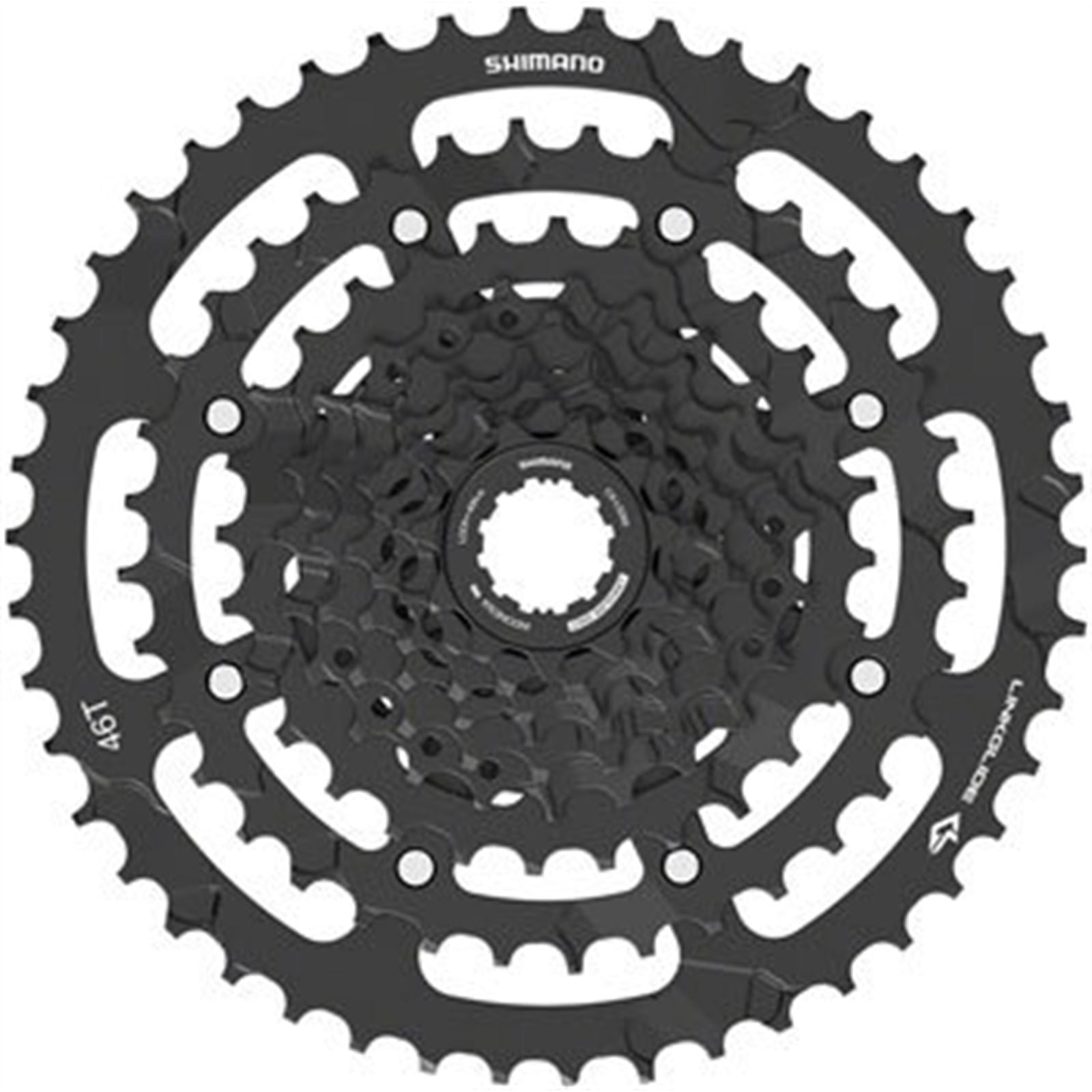 Shimano Cassette - 9-Speed - 11-46t - Linkglide - Black [MPN: ECSLG3009146]_1403609