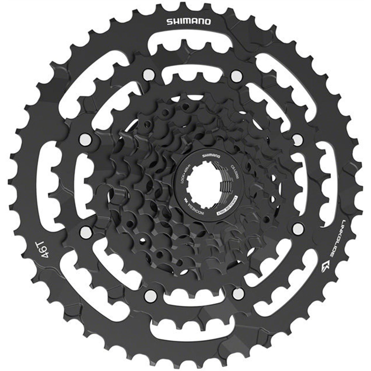Shimano Cassette - 9-Speed - 11-46t - Linkglide - Black [MPN: ECSLG3009146]_1403608