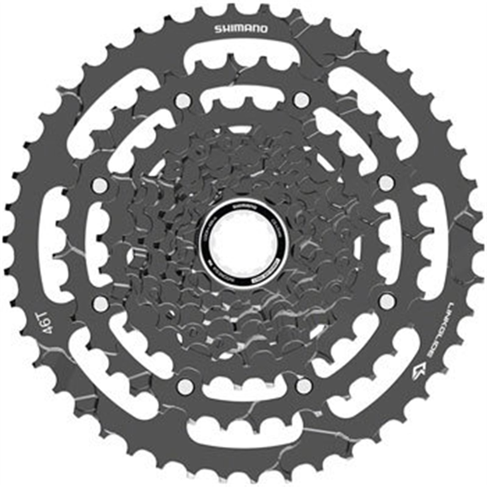 Shimano Cassette - 9-Speed - 11-46t - Linkglide - Black [MPN: ECSLG4009146]_1403620