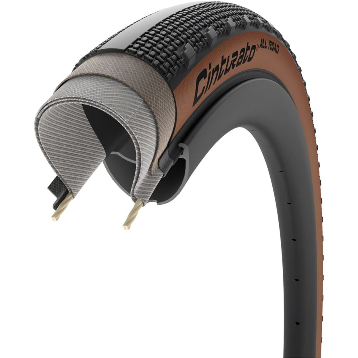 Pirelli - Bicycle All Road Tire - 700 x 50, Tubeless, Folding, Classic Tan [MPN: 4329800]_1436394