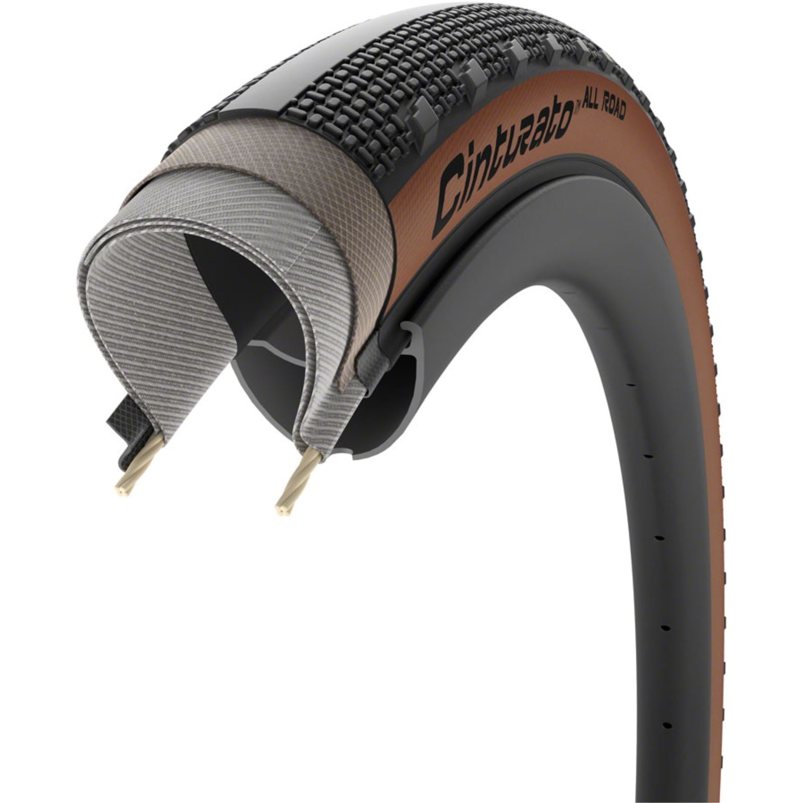 Pirelli - Bicycle All Road Tire - 700 x 50, Tubeless, Folding, Classic Tan [MPN: 4329800]_1436394