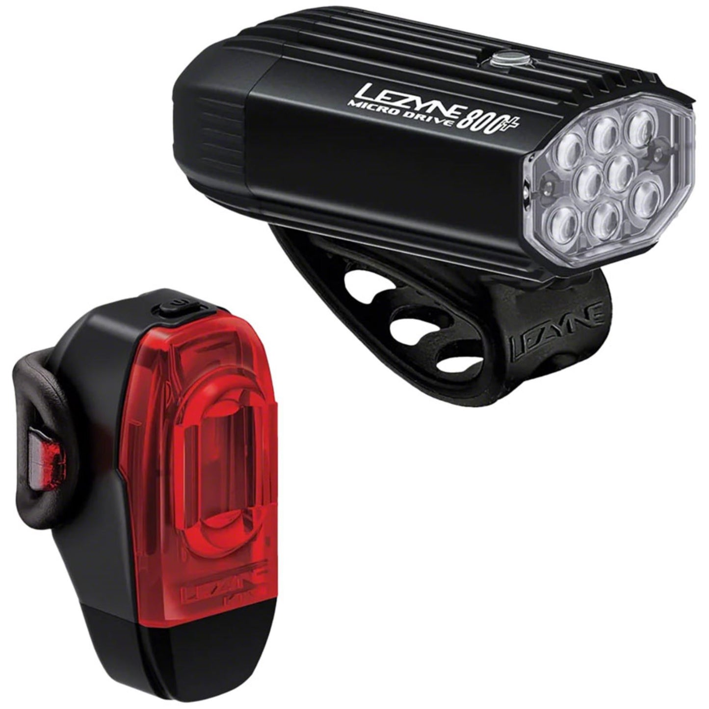Lezyne Micro Drive 800+/KTV Drive+ Headlight and Taillight Set - Black [MPN: 1-LED-2P-V1437]_1421970