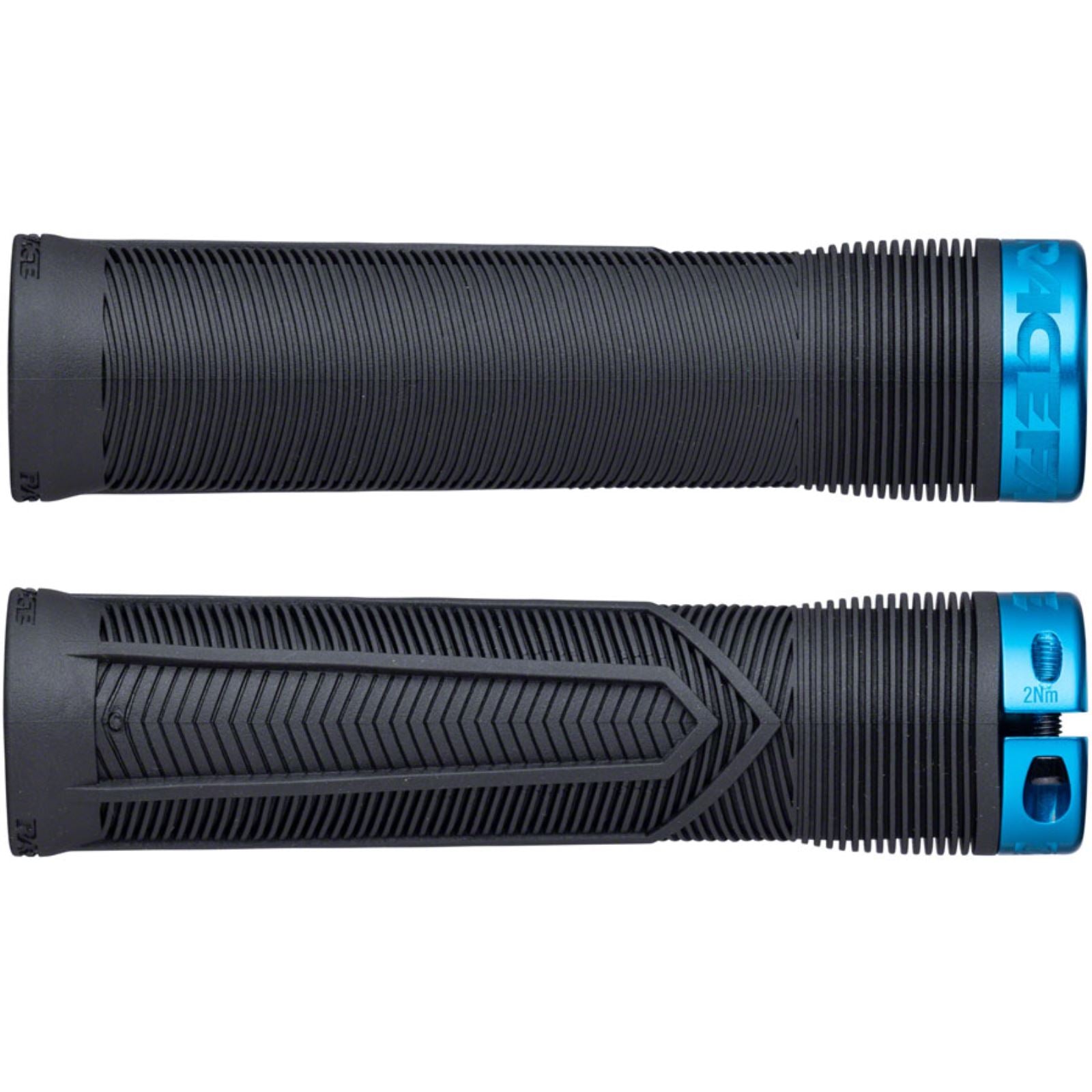 Race Face Chester Grips - Lock-On, Black/Turquoise, 31mm [MPN: 948-00-001-02]_1419865