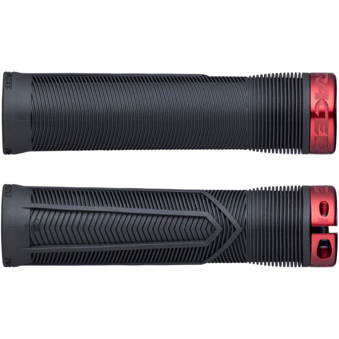 Race Face Chester Grips - Lock-On, Black/Red, 34mm [MPN: 948-00-002-08]_1419932