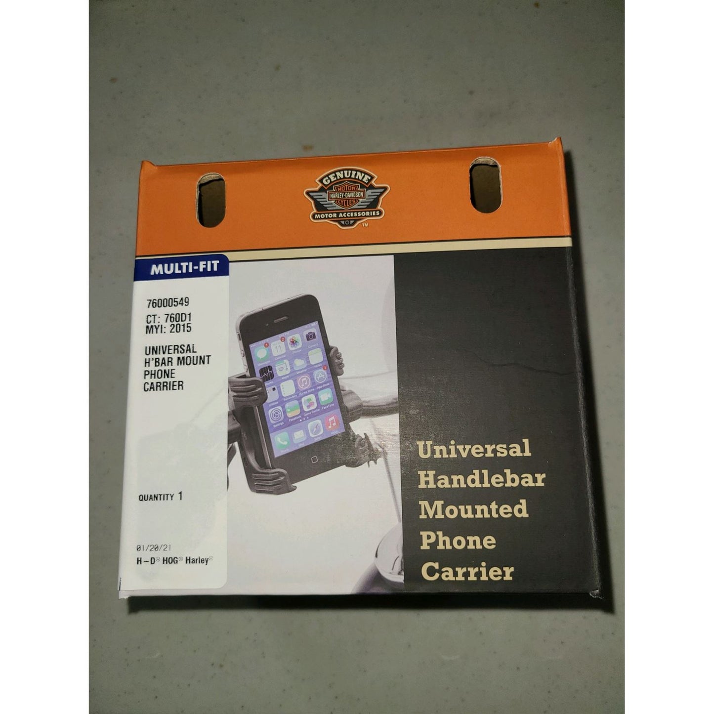 Harley Davidson Universal Handlebar Mount Phone Carrier - Multi-Fit [MPN: 76000549]_1393248
