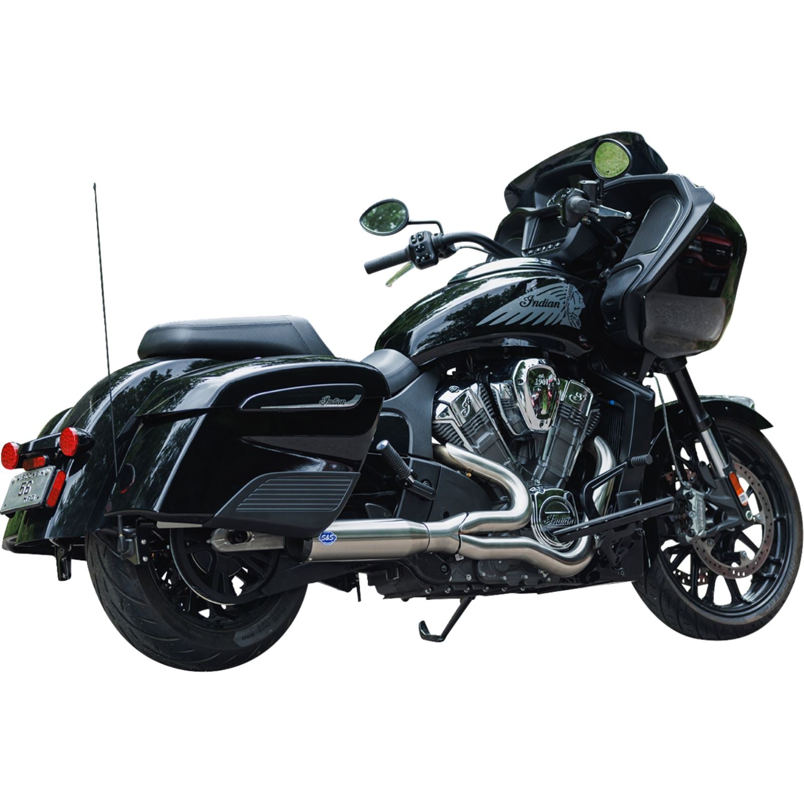 S&S Cycle 2-into-1 Qualifier Exhaust System - Race Only - Brushed Stainless Steel 550-1082_1395034