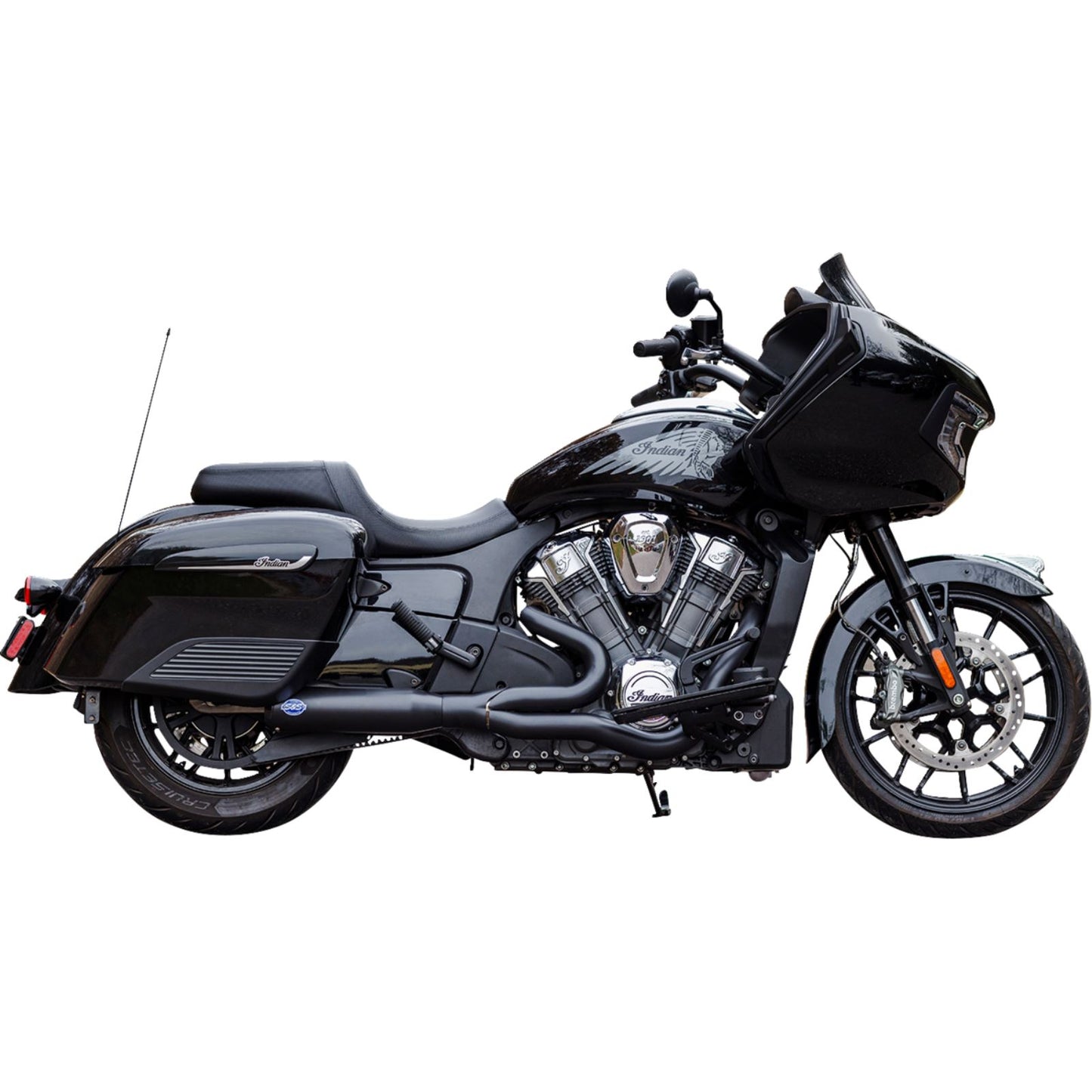 S&S Cycle 2-into-1 Qualifier Exhaust System - 50-State - Black - Stainless Steel 550-1085_1395067