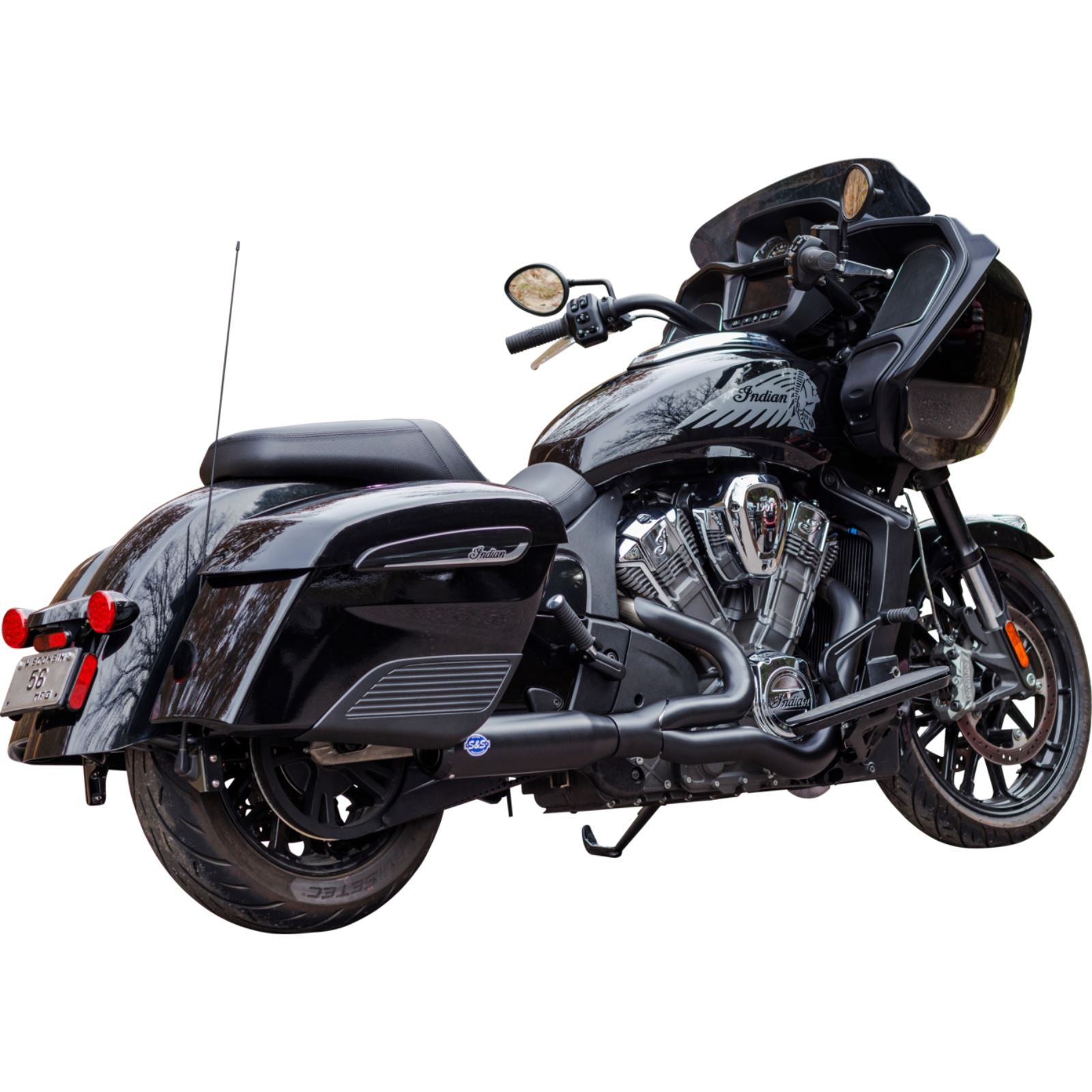 S&S Cycle 2-into-1 Qualifier Exhaust System - 50-State - Black - Stainless Steel 550-1085_1395068