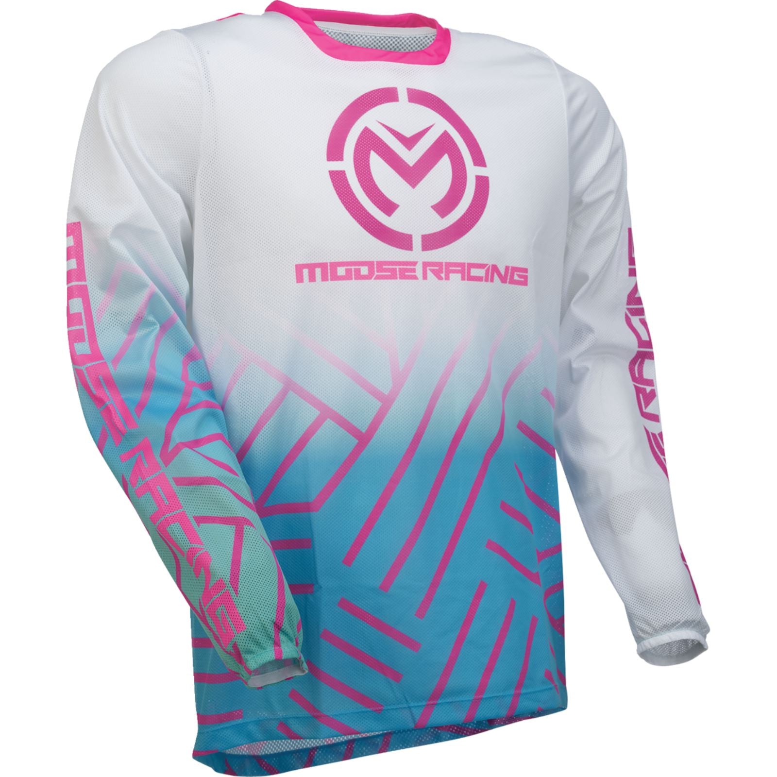 Moose Offroad Sahara Jersey - Pink/Blue/White_1395606