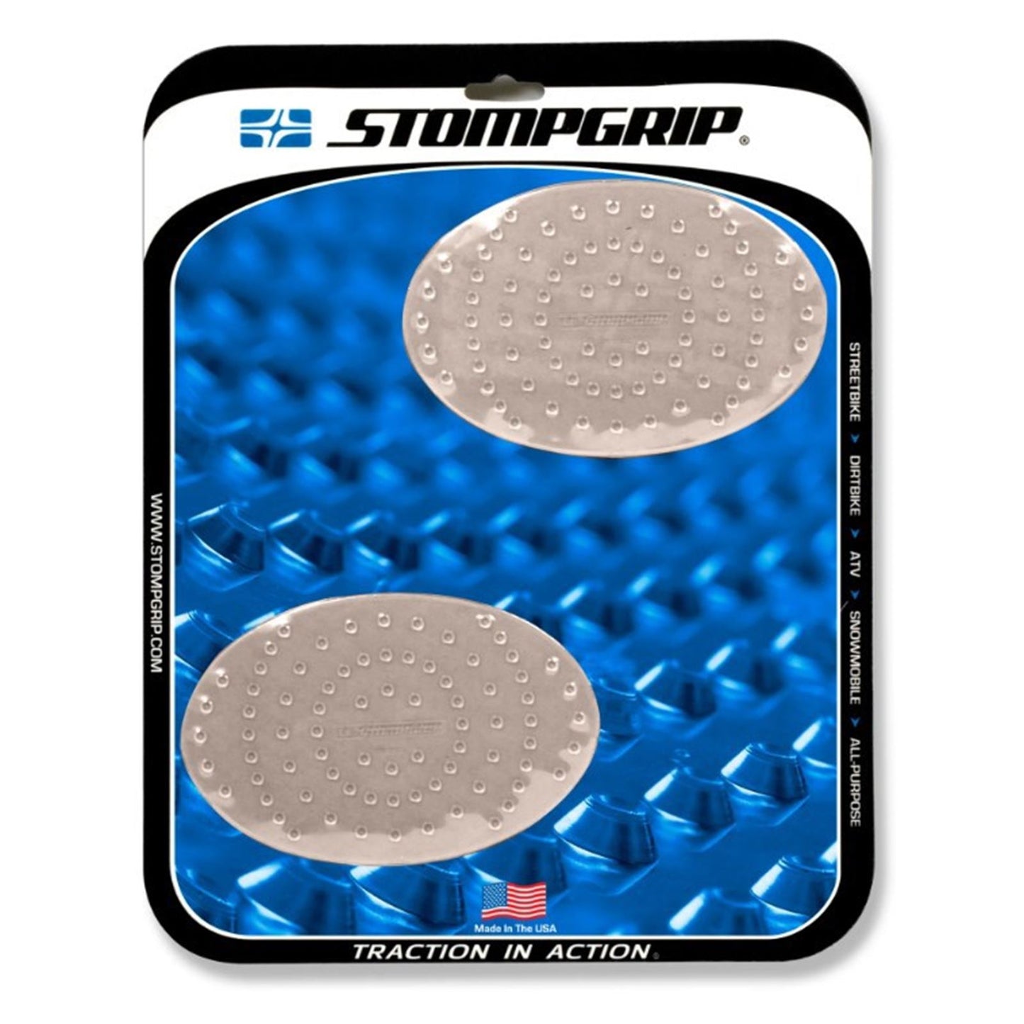 Stompgrip Universal Street Bike - Volcano Oval Tank Grips - Clear [MPN: 50-10-0003C]_1396534