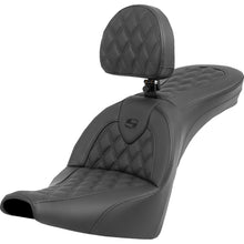 Saddlemen Roadsofa™ Seat - Lattice Stitch - with Backrest - FXBB/FXST '18-'23 818-30-182BR_1397234