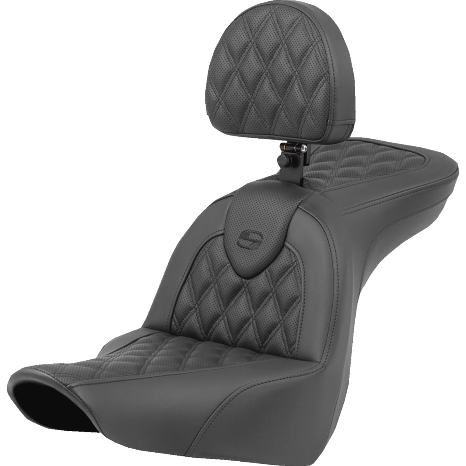Saddlemen Roadsofa™ Seat - Lattice Stitch - with Backrest - FXLR/FLSB '18-'23 [MPN: 818-29-182BR]_1397240