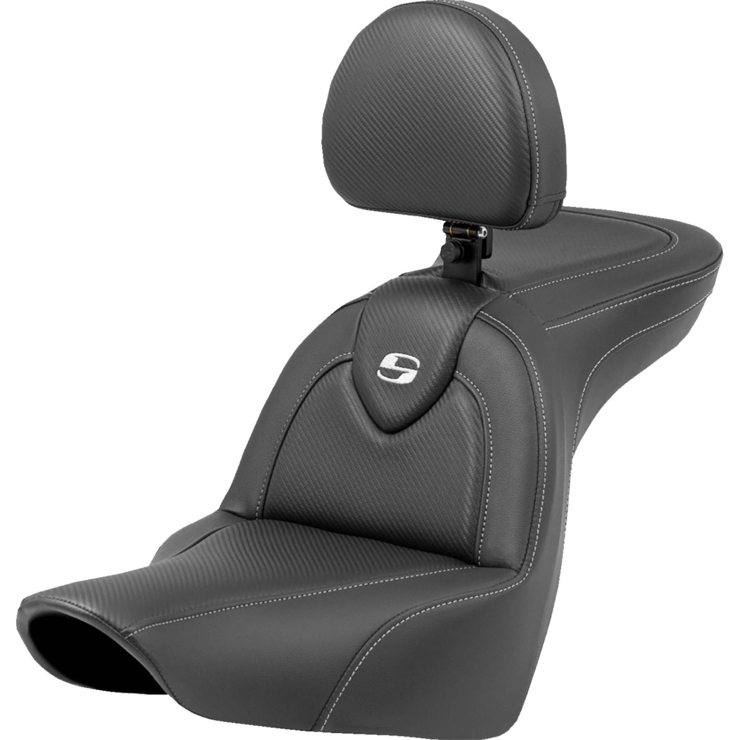 Saddlemen Roadsofa™ Carbon Fiber Seat - with Backrest - FXLR/FLSB '18-'23 818-29-185BR_1397242