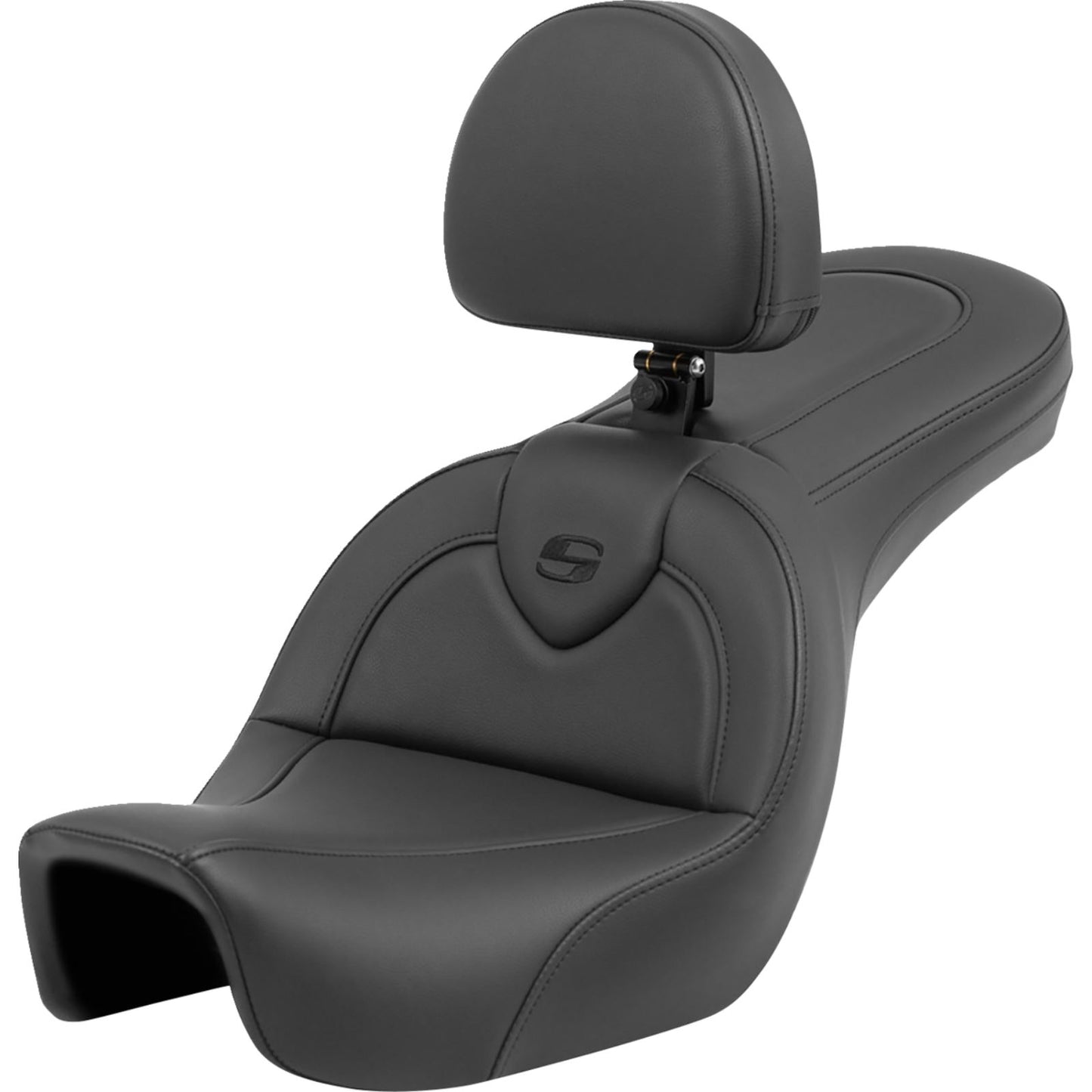 Saddlemen Roadsofa™ Seat - with Backrest - Black/Black Stitching FXD '06-'17 806-04-187BR_1397275