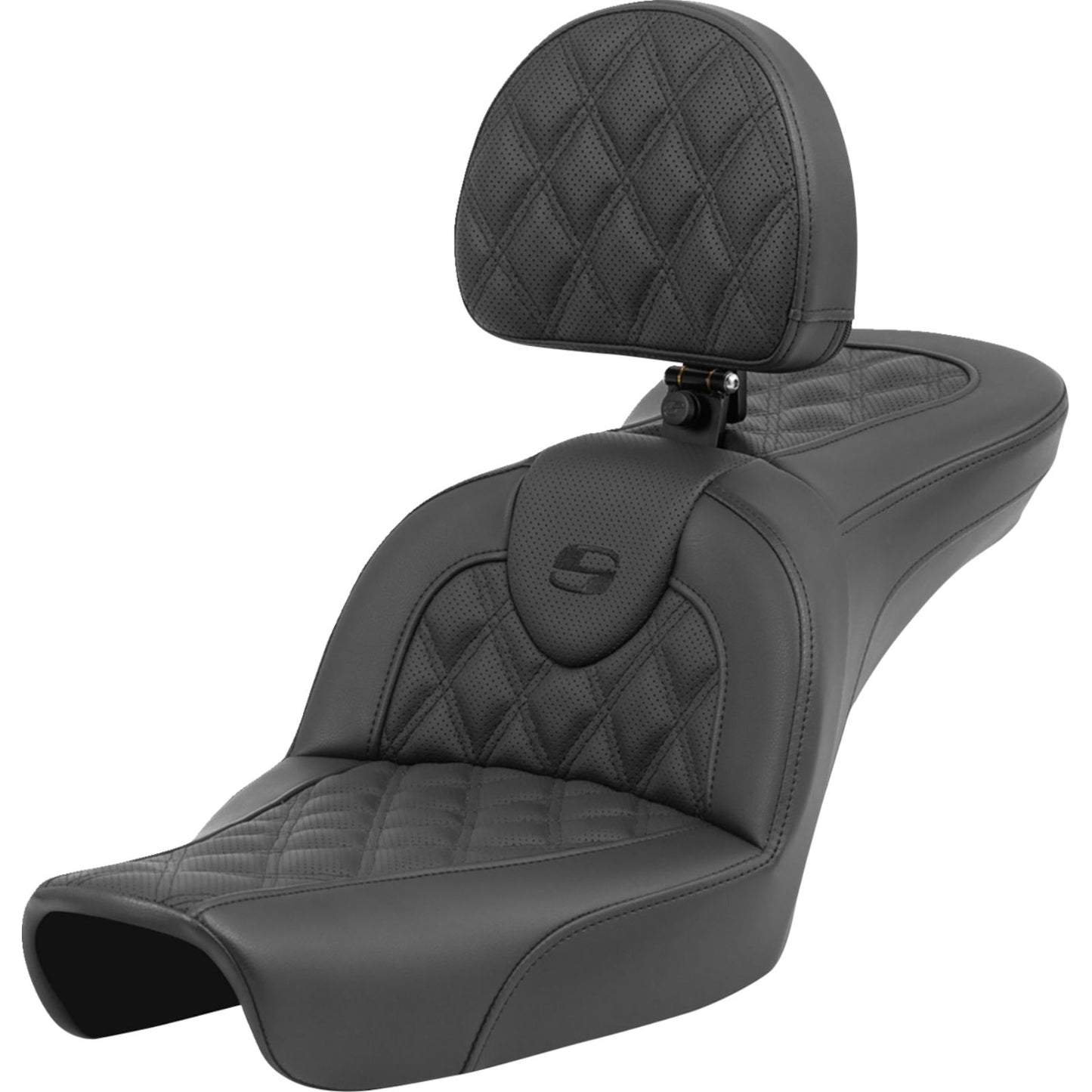 Saddlemen Roadsofa™ Seat - Lattice Stitch - with Backrest - FXD '96-'03 896-04-182BR_1397302