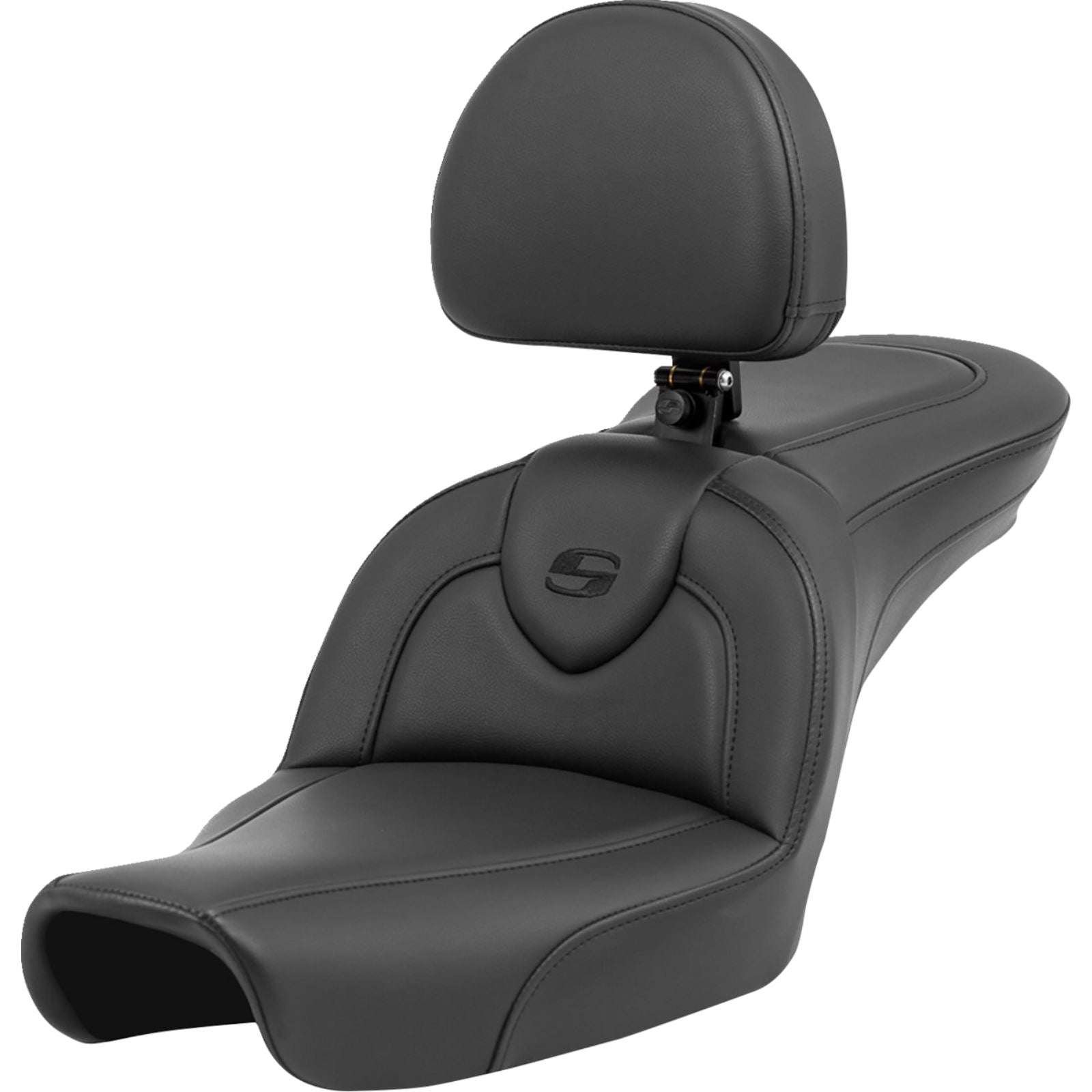Saddlemen Roadsofa™ Seat - with Backrest - Black/Black Stitching FXD '96-'03 896-04-187BR_1397306