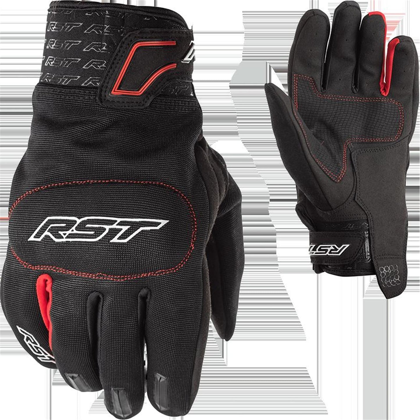 RST Moto Rider CE Gloves - Black/Red_1424949
