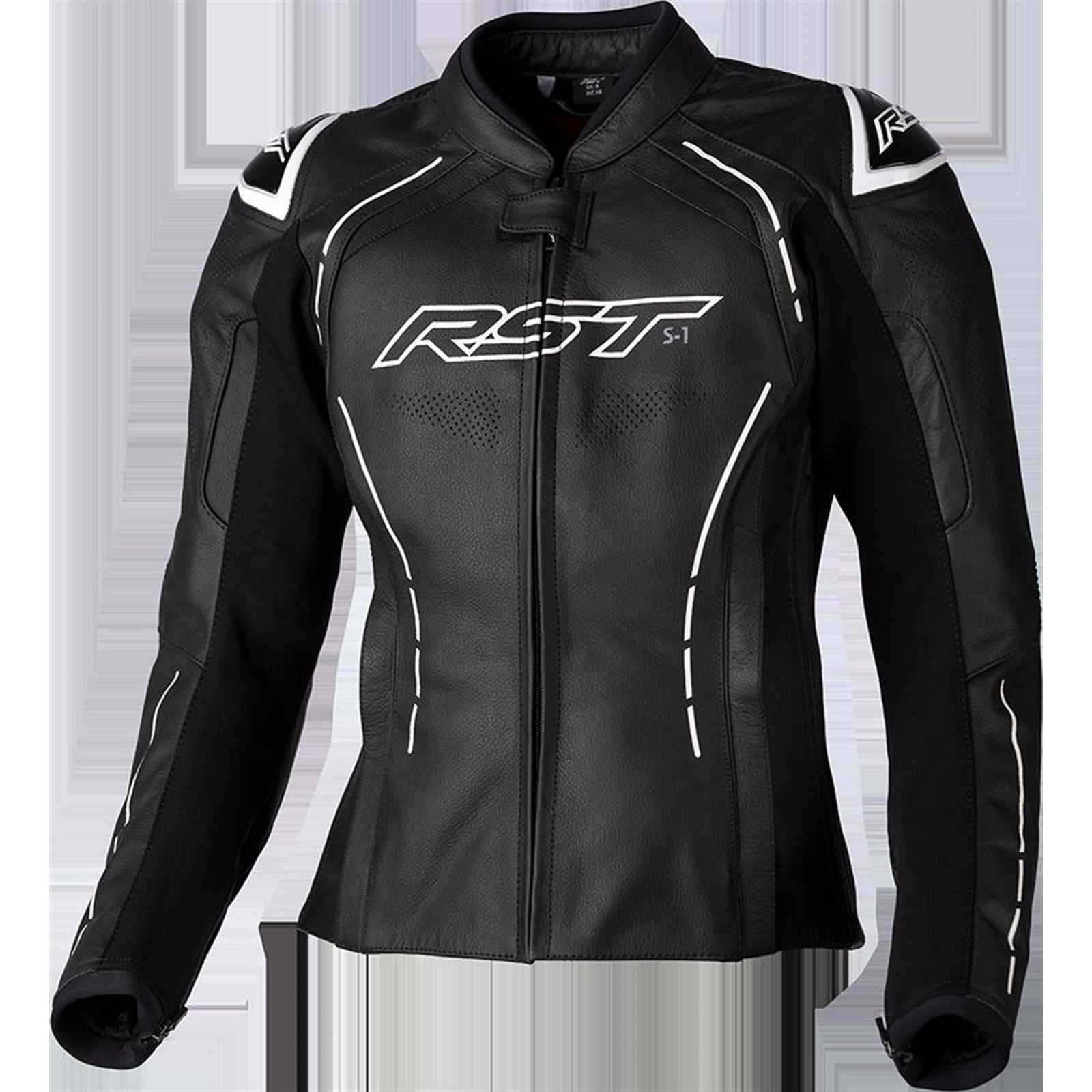 RST Moto Ladies S1 CE Jacket - Leather - Black/White_1434448