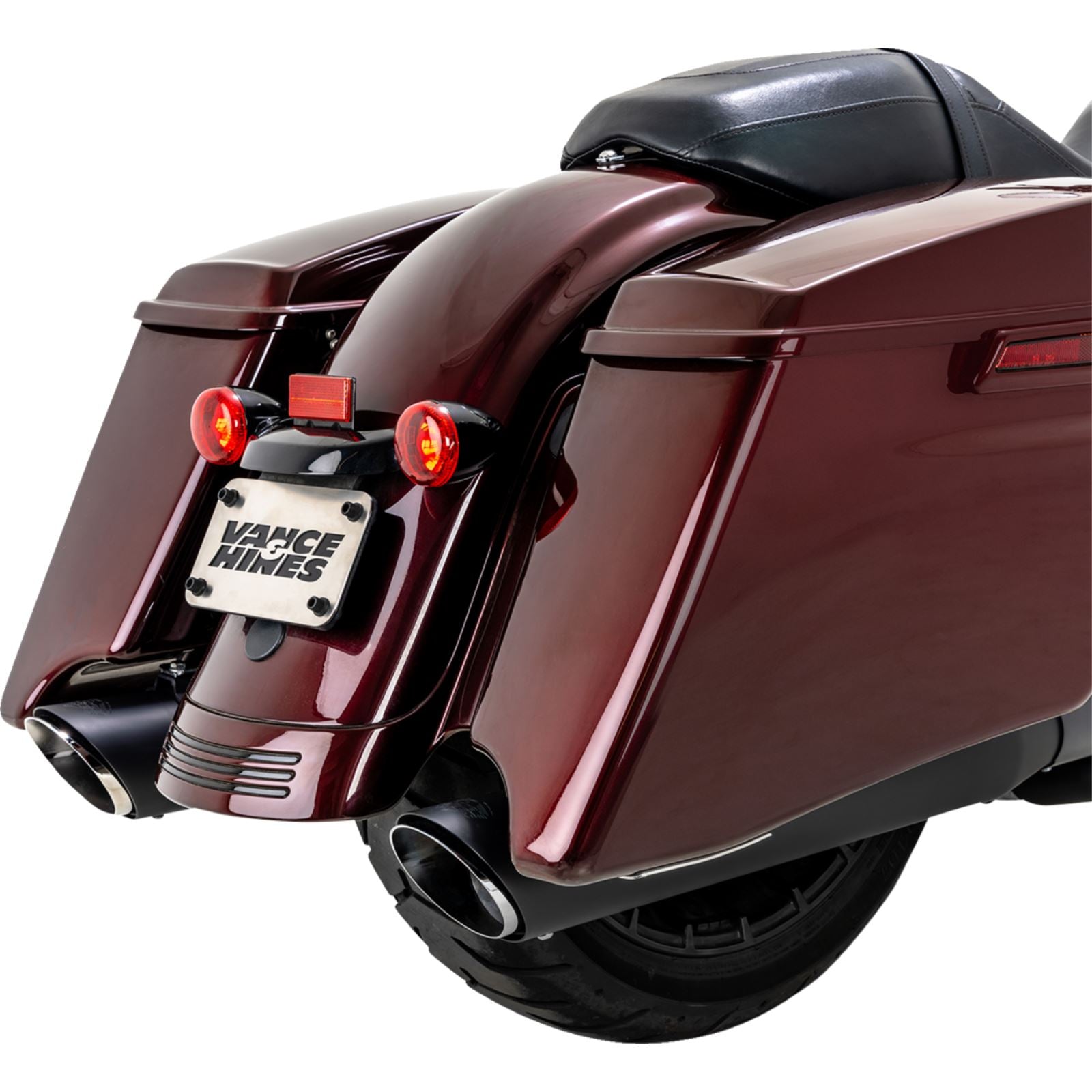 Vance And Hines Twin Slash Round Slip-On Muffler - Black for Harley-Davidson 46672_1400963