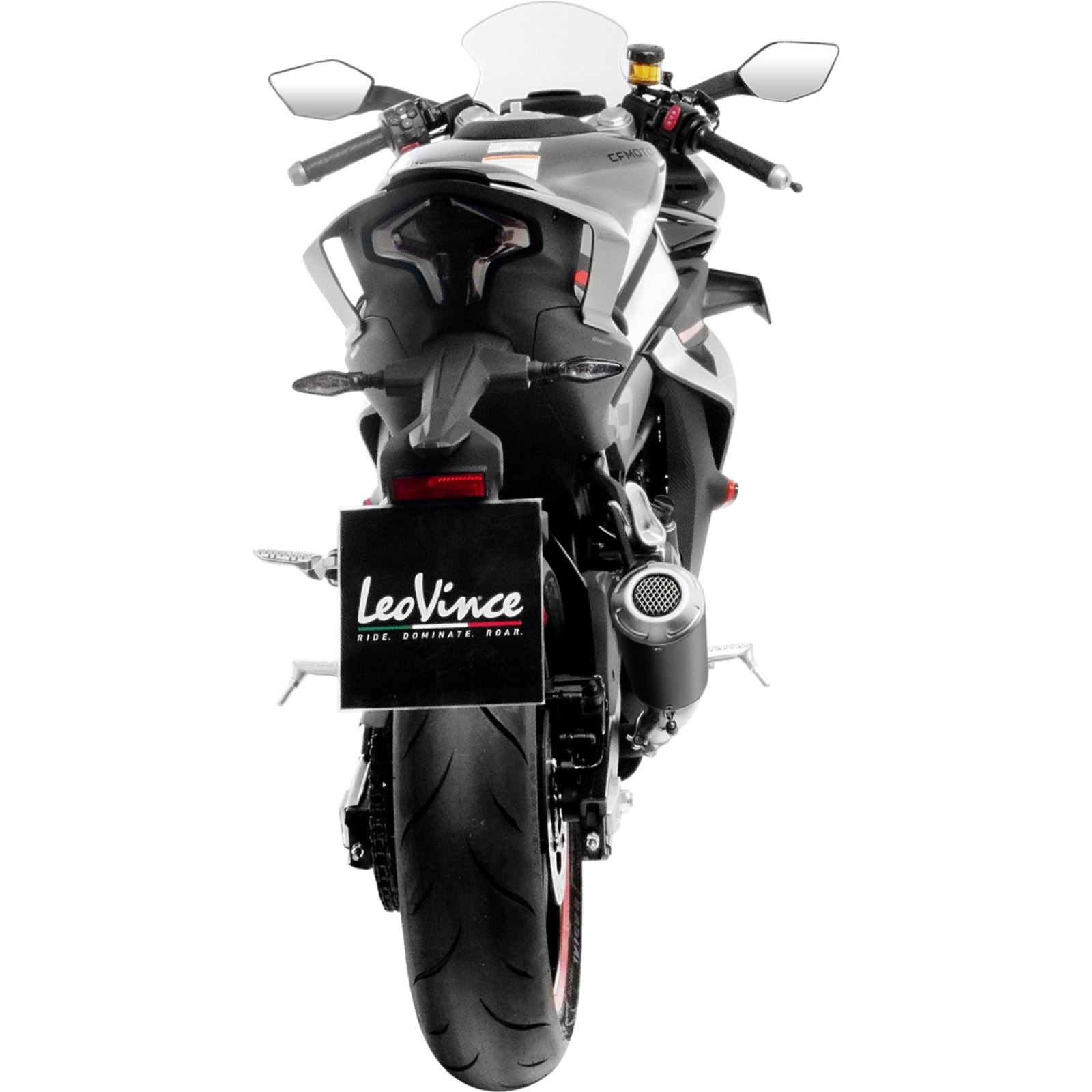 LeoVince LV-10 Slip-On Muffler - Black - Stainless Steel for 23-24 CFMOTO 450SS [MPN: 15265BU]_1400416