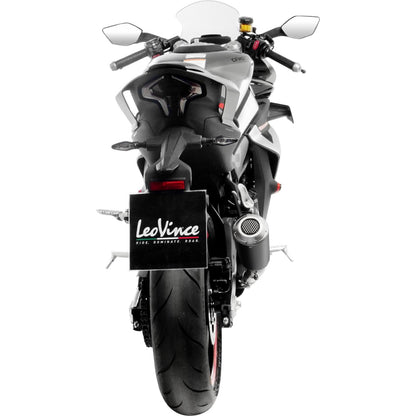 LeoVince LV-10 Slip-On Muffler - Black - Stainless Steel for 23-24 CFMOTO 450SS [MPN: 15265BU]_1400416