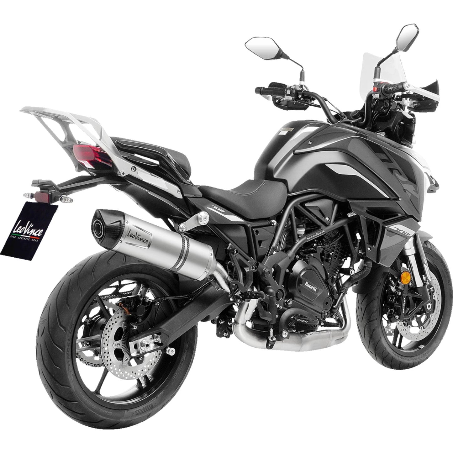 Leovince LV One EVO Slip-On Muffler Silver SL Steel for 2024 Benelli TRK 702X [MPN: 14446EU]_1405546