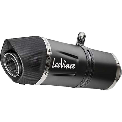 Leovince LV One EVO Slip-On Muffler - Black - SL Steel for 2024 Benelli TRK 702X [MPN: 14446EBU]_1405543