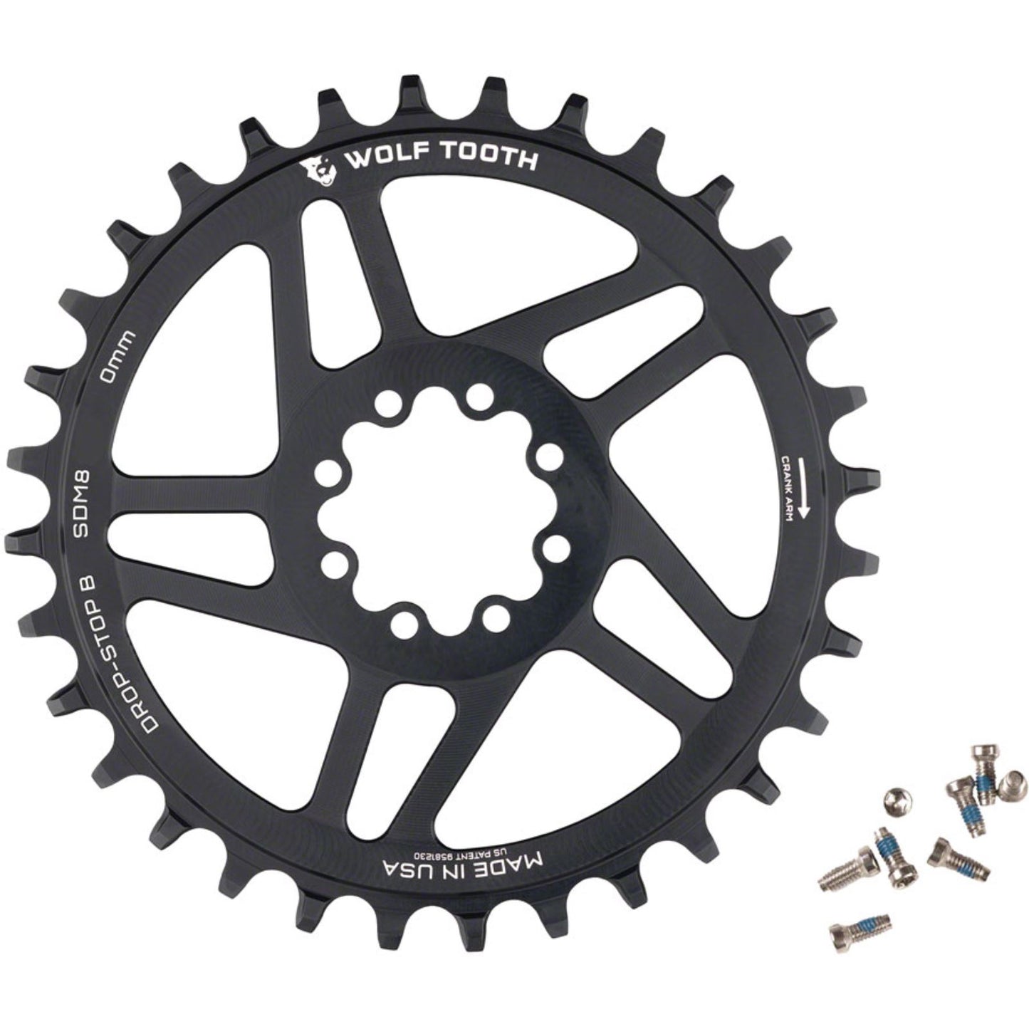 Wolf Tooth Direct Mount Chainring - 36t, Black [MPN: SDM8-R-B-00F-36]_1415650