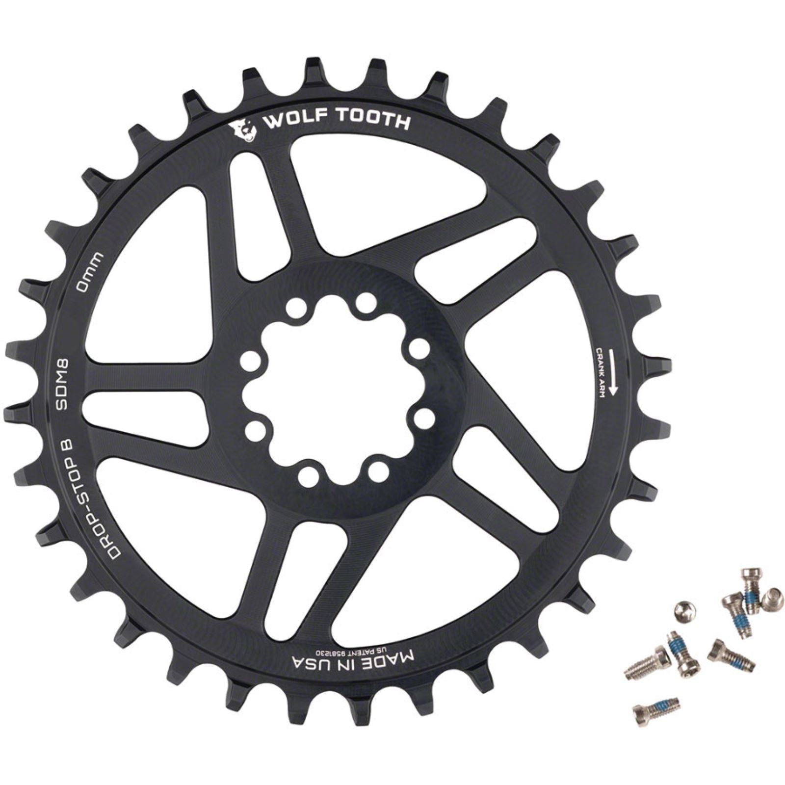 Wolf Tooth Direct Mount Chainring - 36t, Black [MPN: SDM8-R-B-00F-36]_1415650