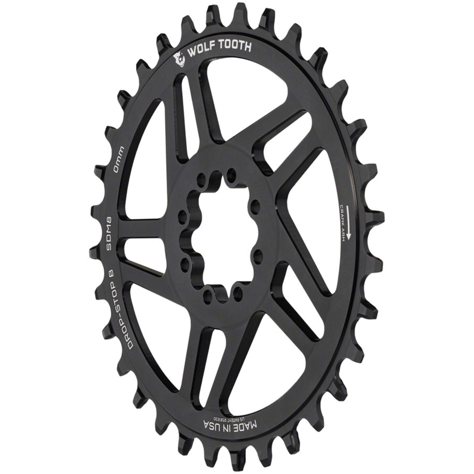 Wolf Tooth Direct Mount Chainring - 36t, Black [MPN: SDM8-R-B-00F-36]_1415651