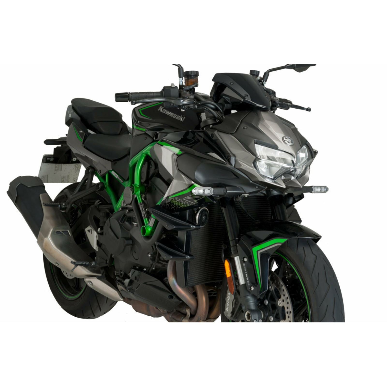 Puig Naked Downforce Side Spoilers - Black - Kawasaki 20832N_1401430